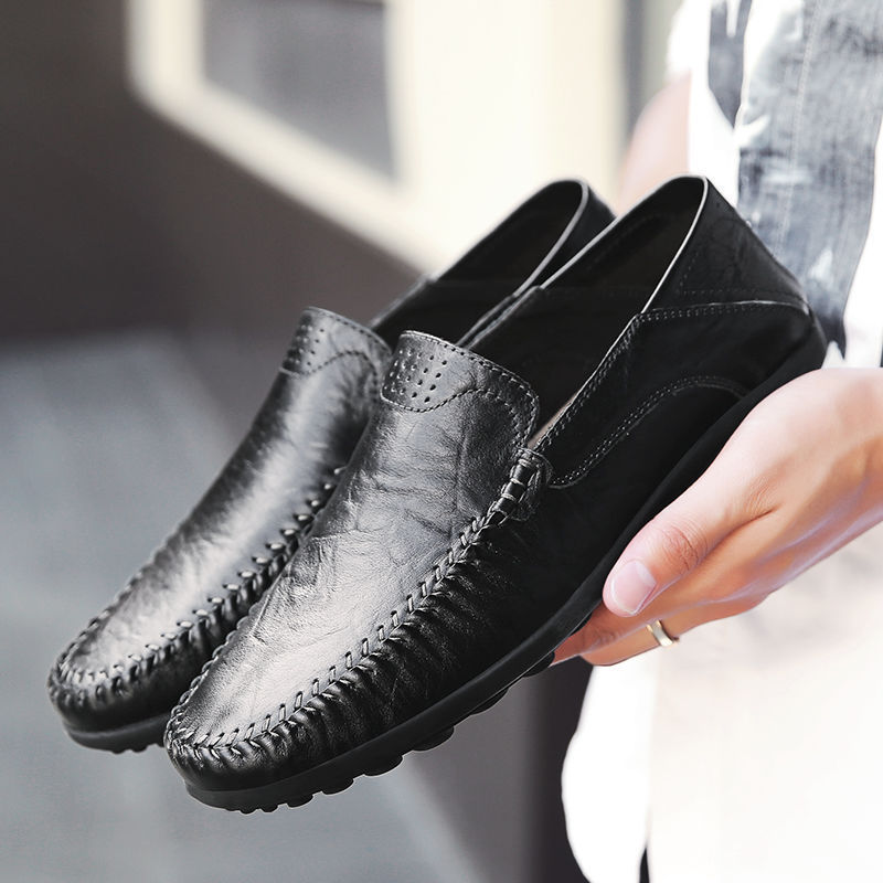 British Style Men's Casual Fashion Soft Bottom Leather Shoes foto 2
