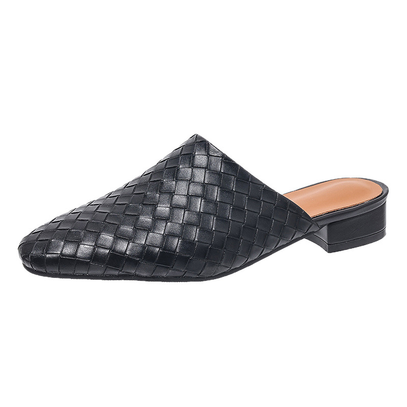 Women's Casual Low-Heel Plus-Size Woven Closed-Toe Outdoor Slippers foto 5