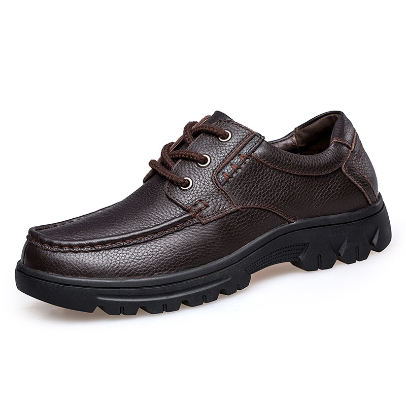 Outdoor Leather Shoes Low-cut Lace-up Casual Shoes Cowhide Work Boots foto 5