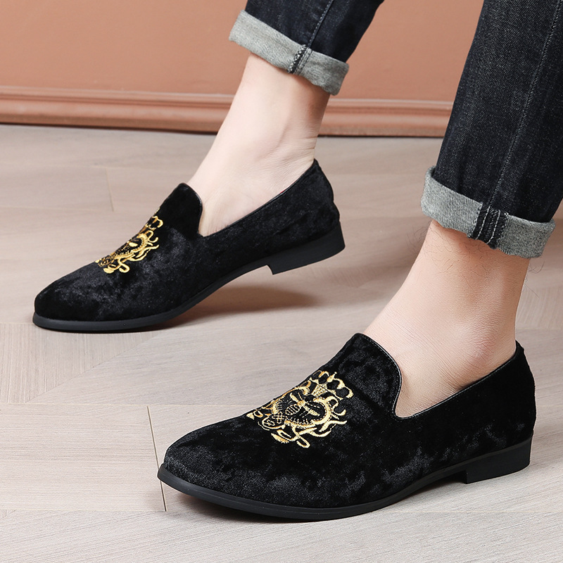 Mens Embroidered Shoes Slip-on Loafers Summer Style foto 5