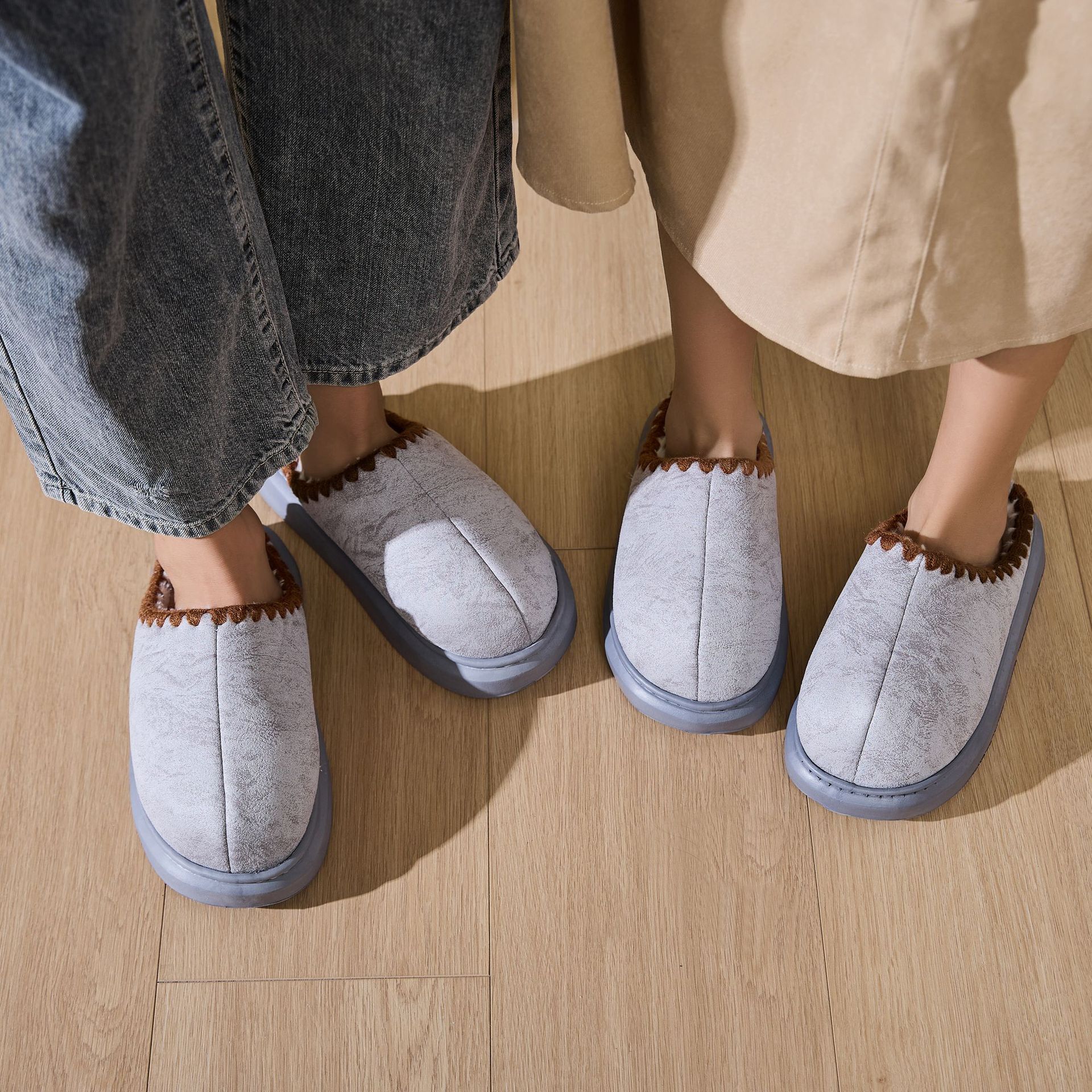 Indoor Home Non-slip Cotton Slippers foto 5