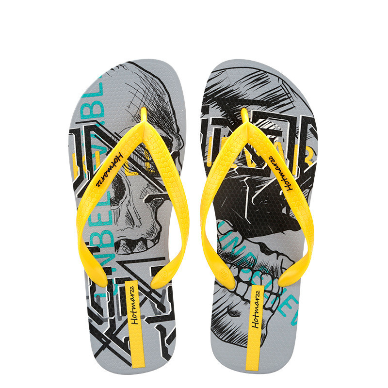 Cool Graffiti Printed Flip Flops For Men Summer New Non-slip Slippers Seaside Casual Beach Shoes foto 3