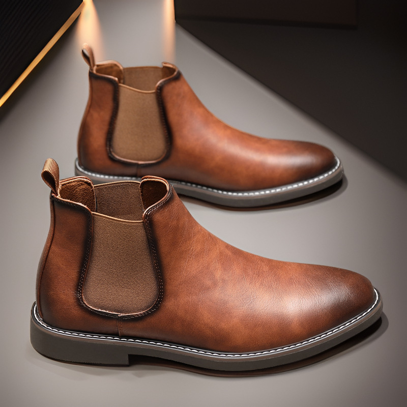 Youth Pointed Ankle Boots Large Size Men's Leather Boots foto 4