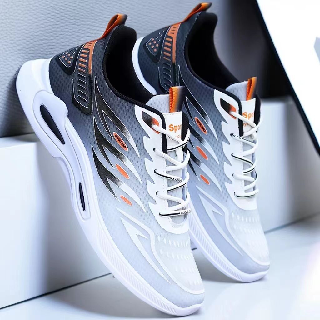 Ice-silk Breathable Trendy Mesh Sports And Casual With Soft Soles Non-slip Mens Running Shoes foto 5
