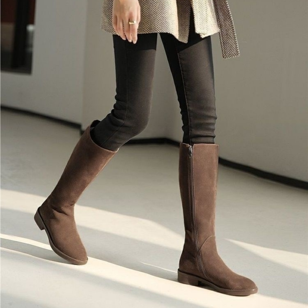 Women's Solid Color Fashion Frosted Long Martin Suede Boots foto 2