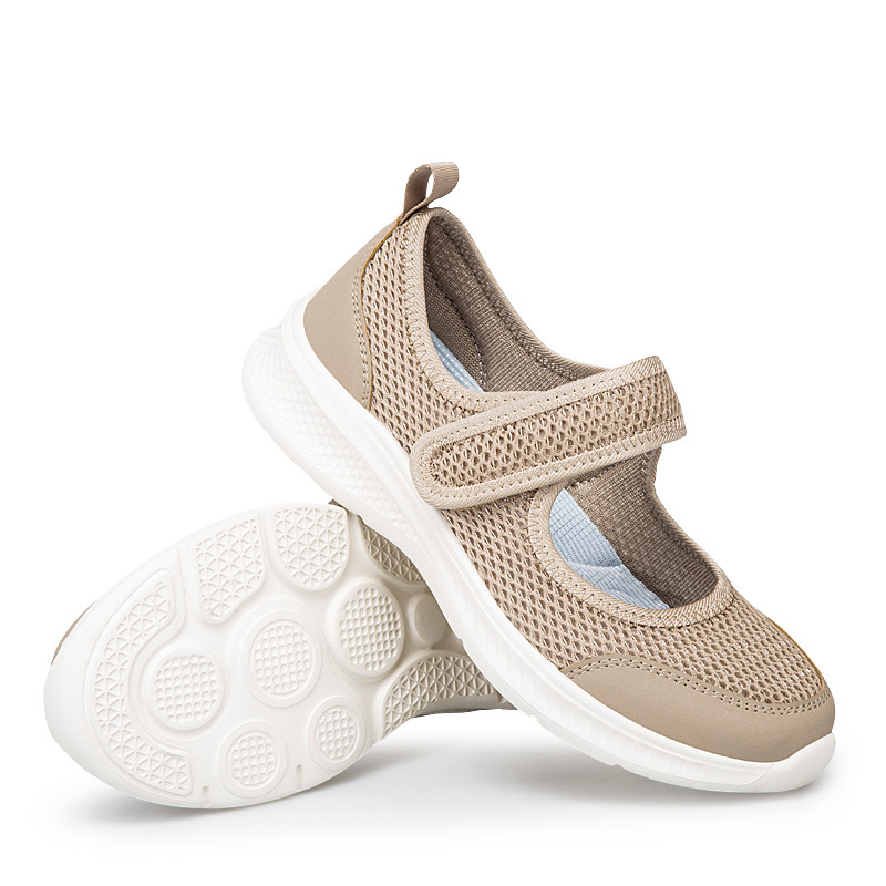Low-top Thick Bottom Hollow Buckle Casual Mesh Shoes For The Old foto 5