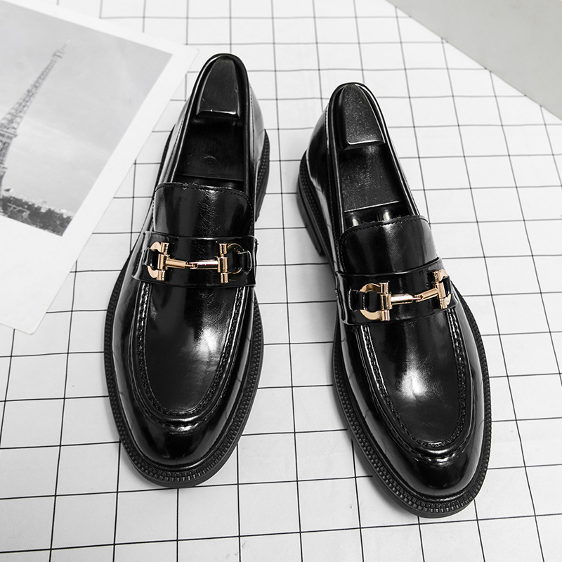 Horsebit Loafers Male Fashion Formal Wear Lace-up Platform foto 3