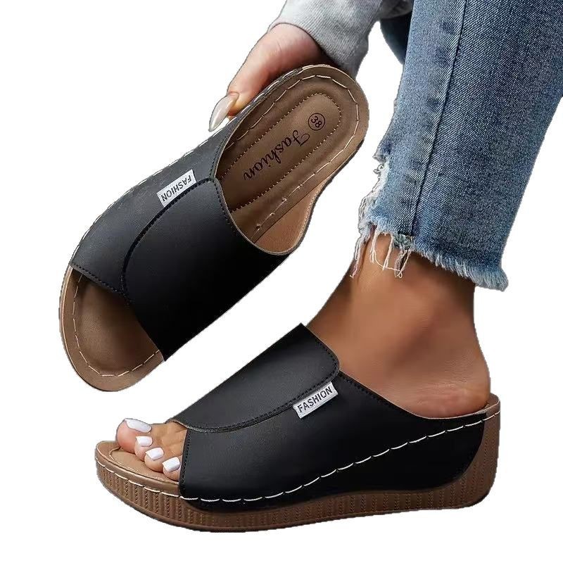 Womens Plus-size Chunky-sole Casual Slippers foto 2