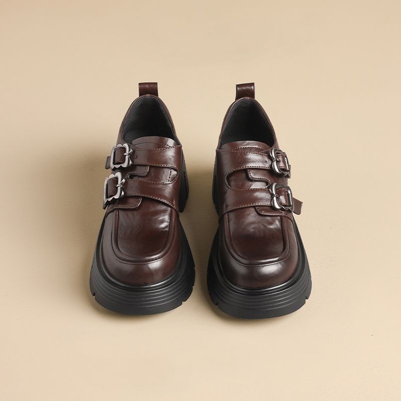 Retro Leather Skirts And Height-increasing Single Shoes foto 4