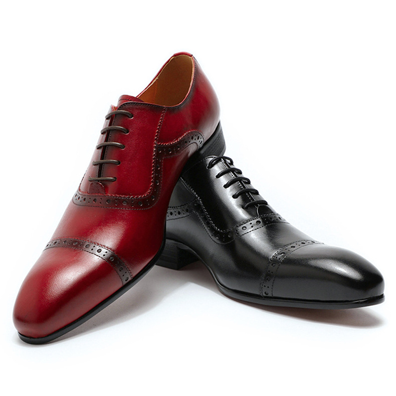 Three-joint Business Carved Men's Shoes foto 2