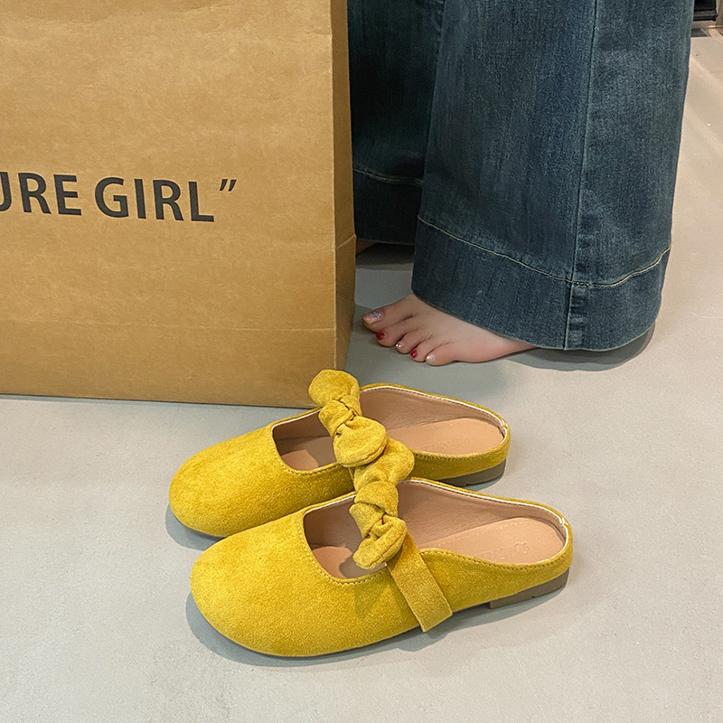 Plus Size Women's Shoes Bow Toe Half Slippers foto 3