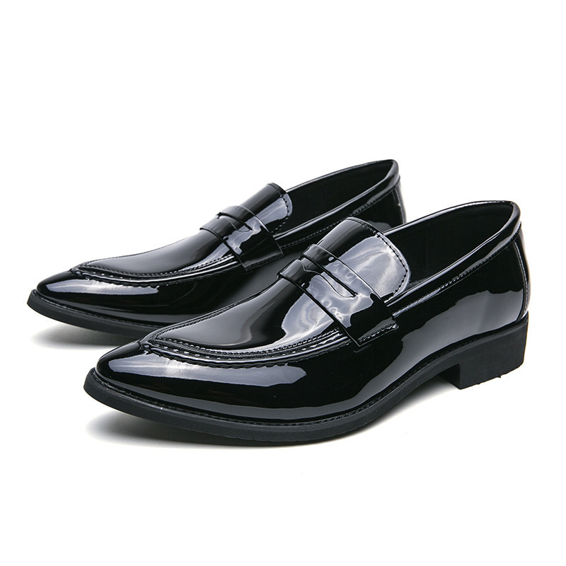 Men's Shoes, Pointed-toe Dress Shoes, Men's British-style Korean Loafers foto 3