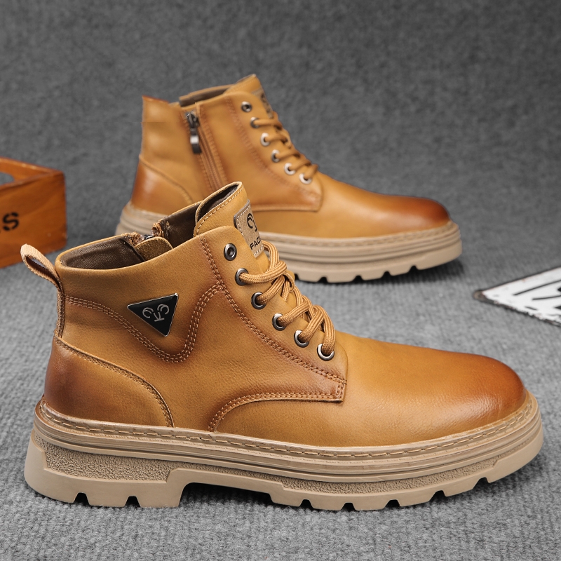 Men's Authentic Leather British Style Working Boots foto 4