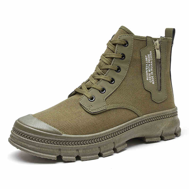 Hiking Boots Men's Side Zipper High-top Thicker Work Shoes foto 2