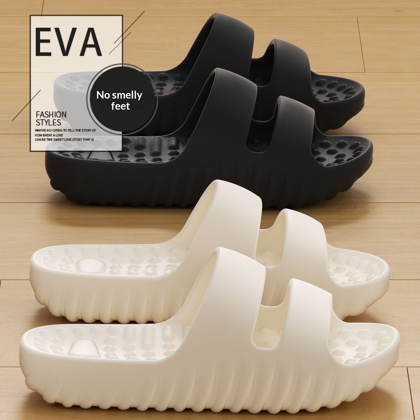 Thick-soled Massage Slippers Indoor Home Use Non-slip And Quiet EVA Material Deodorizing foto 2