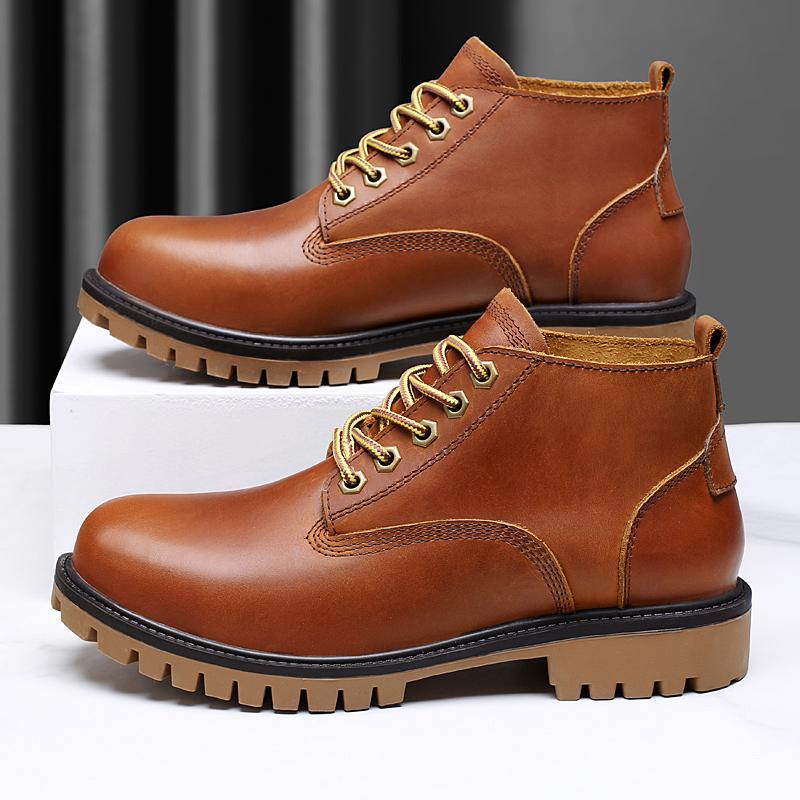 High Quality Height Increasing Insole First Layer Cowhide Big Head Men's Shoes foto 3