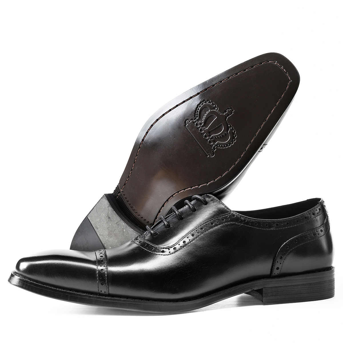 British Style Men's Business Leather Oxford Shoes foto 4