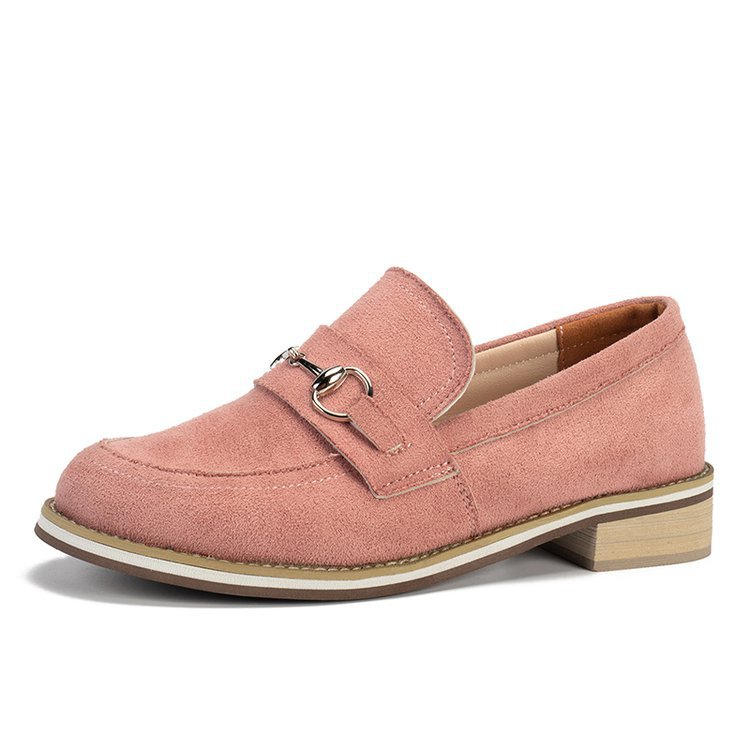 Womens Korean-style Round-toe Low-heeled Casual Slip-on Shoes foto 2