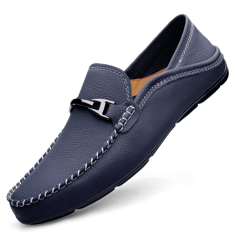 Extra Large Casual Leather Shoes Leather Widened Gommino foto 4