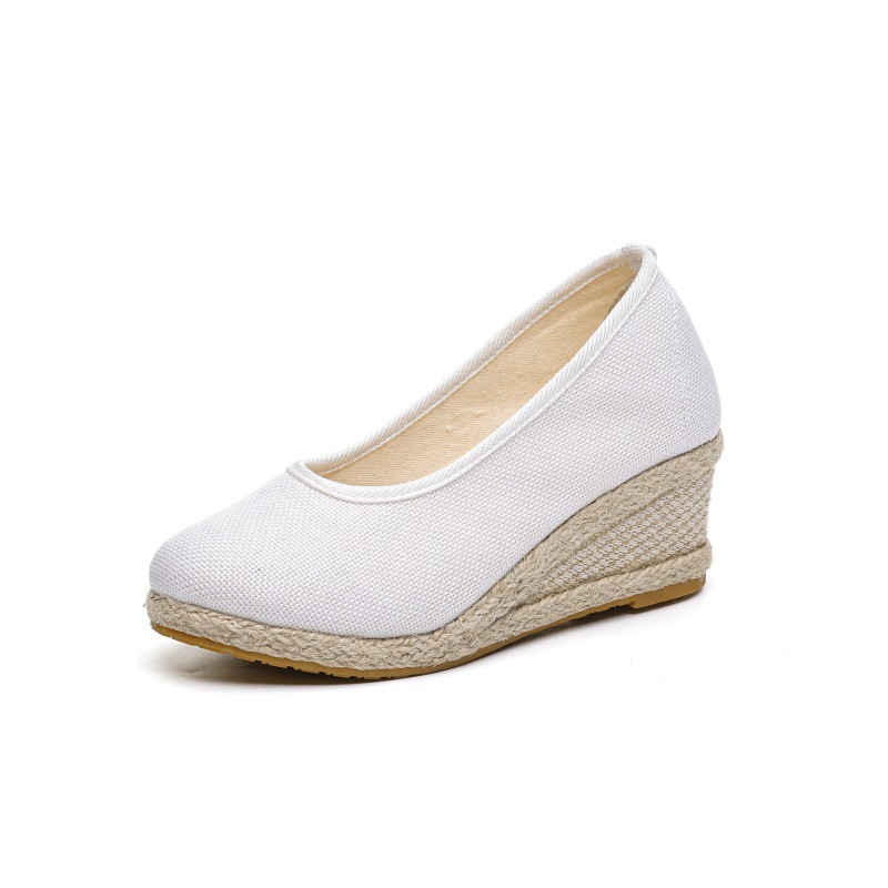 High Heel Women's Shoes Work Shoes Pointed Straw Pumps foto 4
