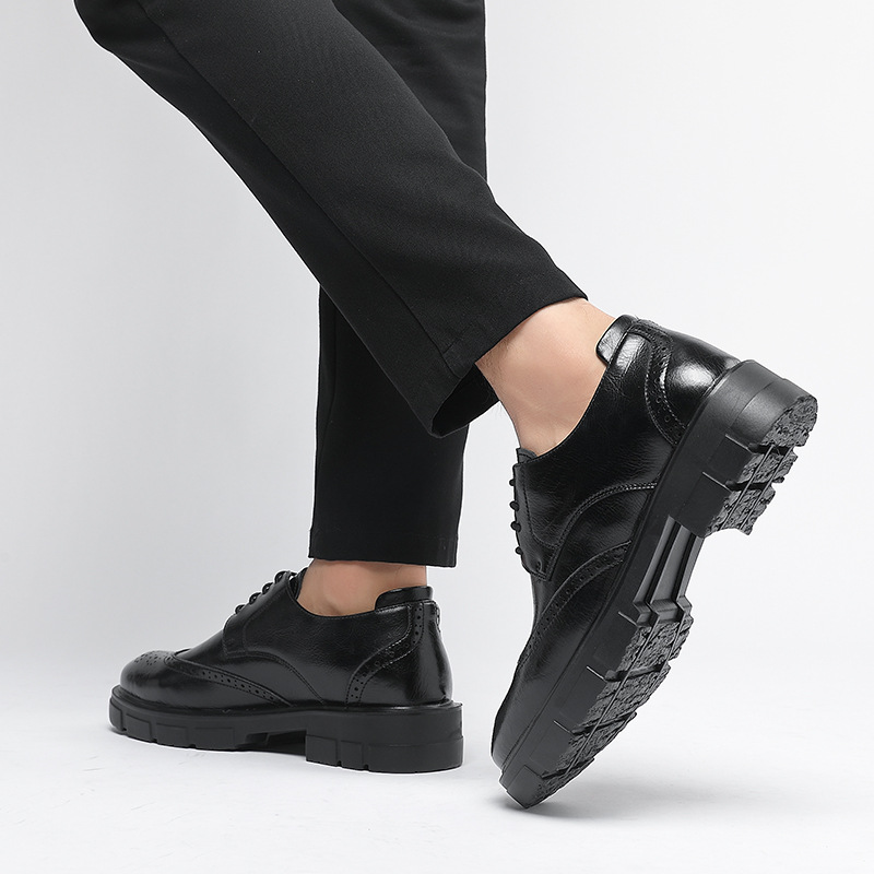 Men's Cowhide Business Suit Casual Elevator Shoes foto 5