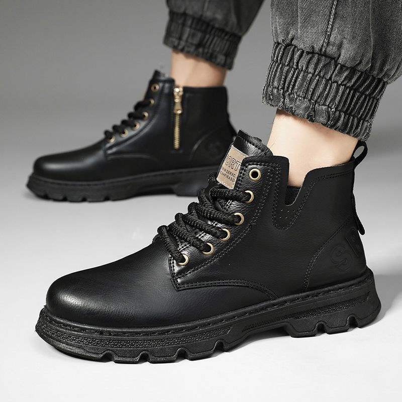Men's Spring Casual High-top Leather Boots foto 5