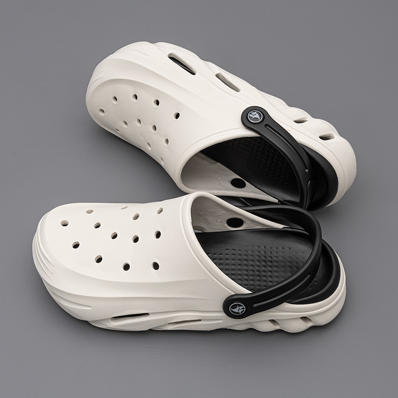 Men's Fashion Two-tone Beach Hole Shoes foto 3