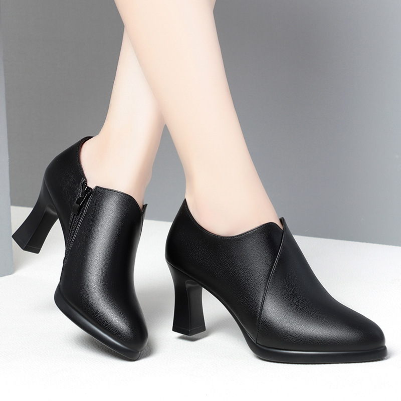 Soft Leather Deep Mouth Pumps Shoes foto 2