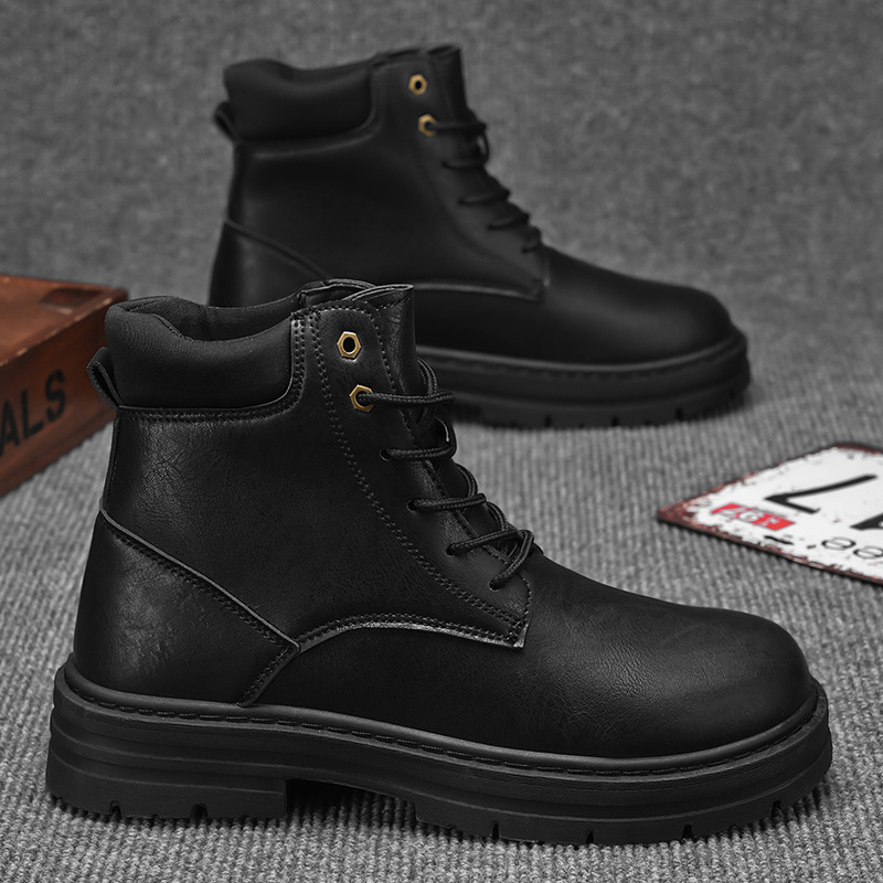 Thick-soled Labor Protection Outdoor Mountaineering Sports Men Leather Boots foto 3