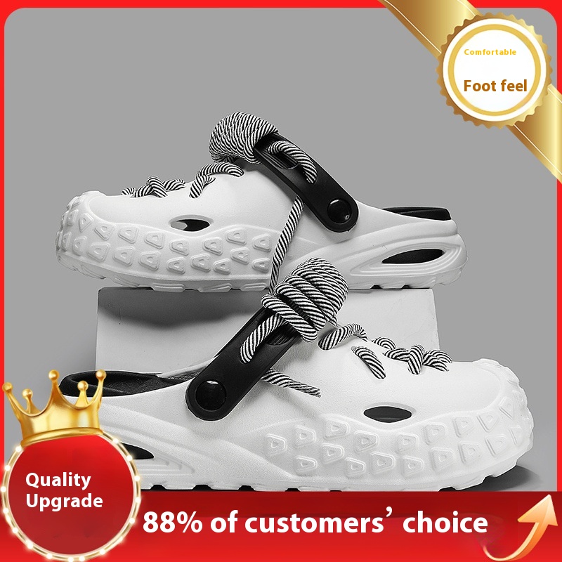 Hole Shoes Men's Summer Outdoor Closed Toe Poop Feeling Couple Half Slippers Beach Sandals foto 2