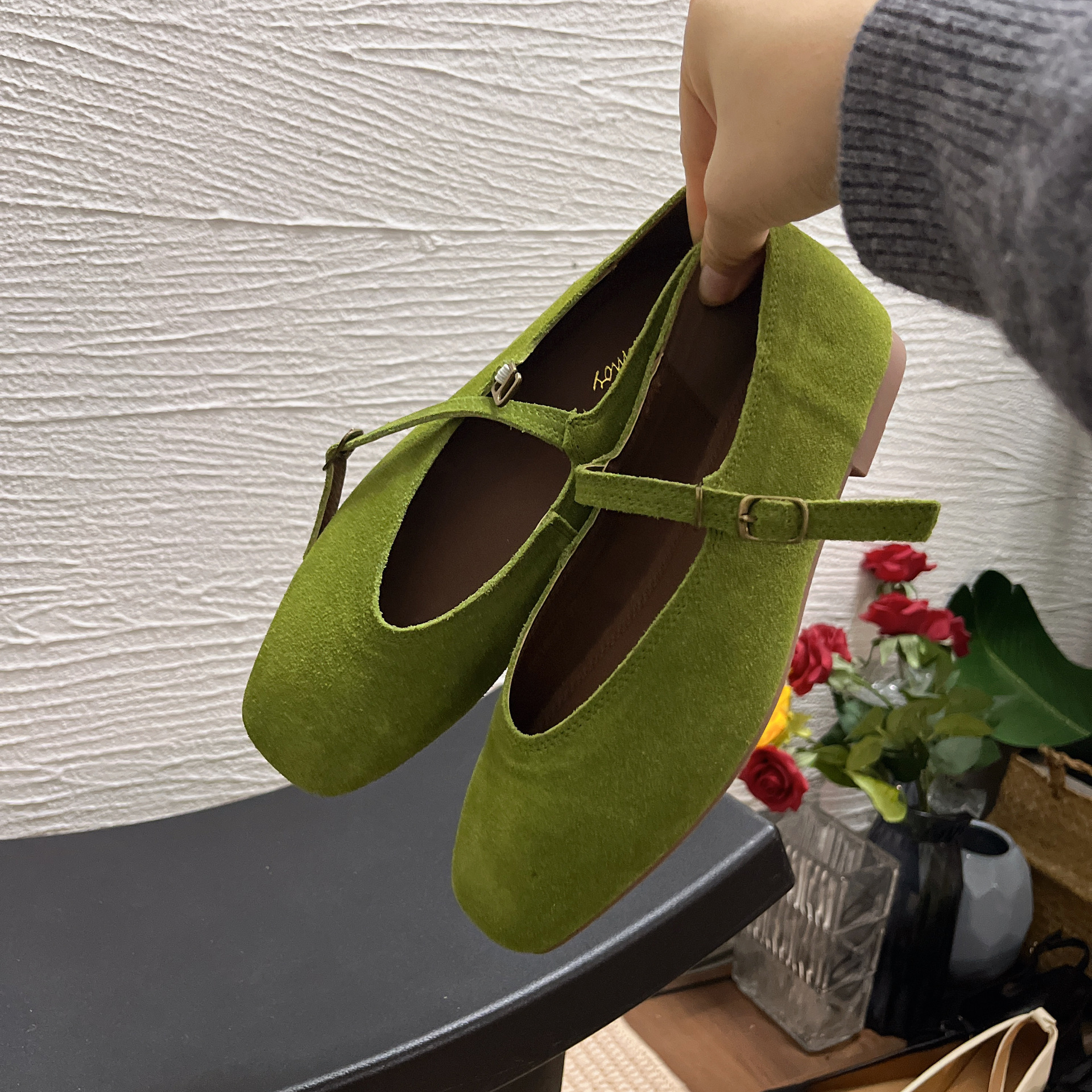 Flat Square Toe Mary Jane Pumps Women's Shoes foto 5