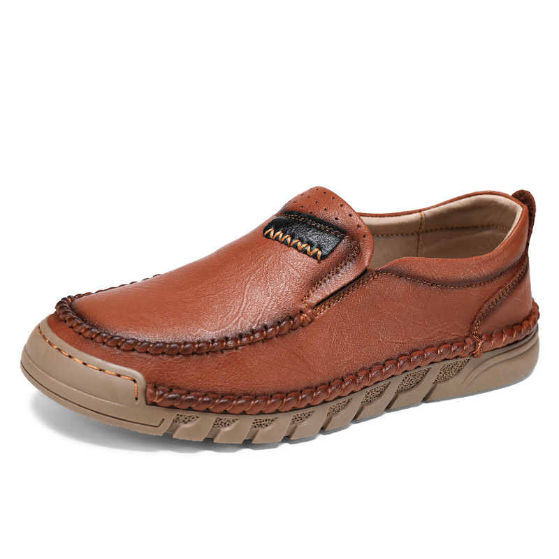 Handmade Men's Leather Shoes Low-top Plus Size foto 5