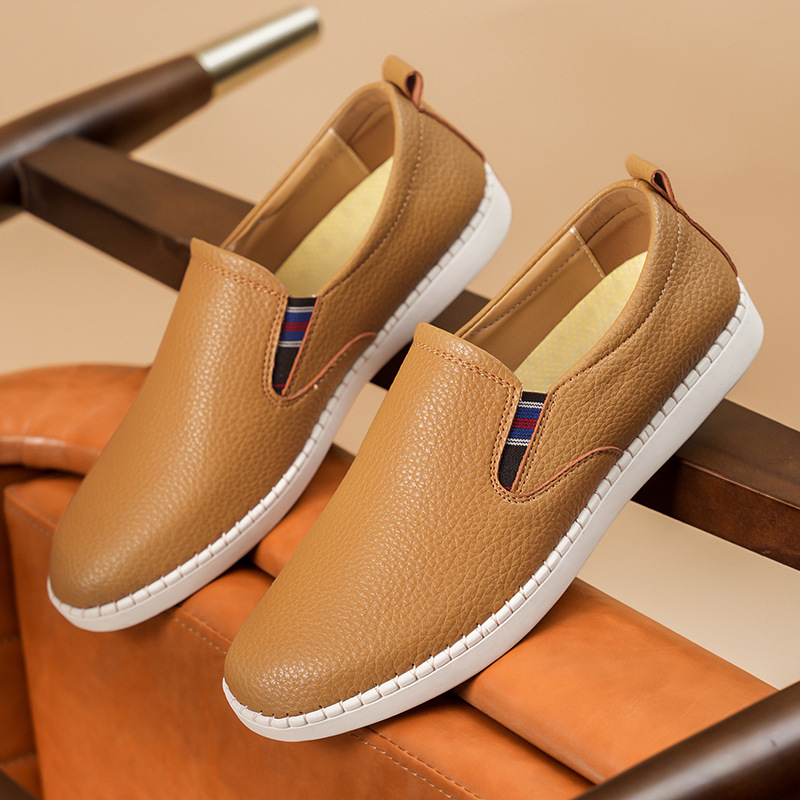 Spring And Autumn Men's Casual Cowhide Flat Sneakers foto 2