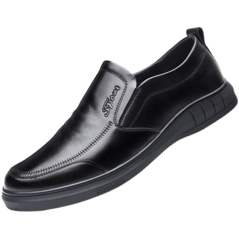 Men's Soft Leather Soft Bottom Non-slip Casual Leather Shoes foto 2