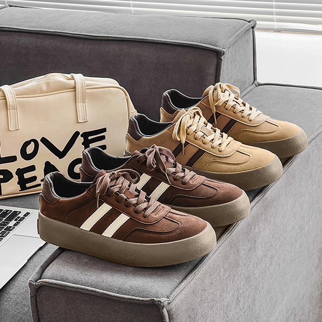 Leather Platform Casual Brown Men's Shoes foto 5
