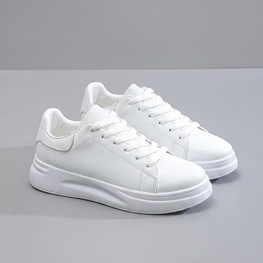 Womens White Platform Sneakers Height-increasing Wedge Shoes Versatile Casual Footwear foto 4