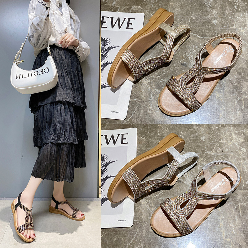 Womens Casual Summer Sandals With Elastic Straps foto 5