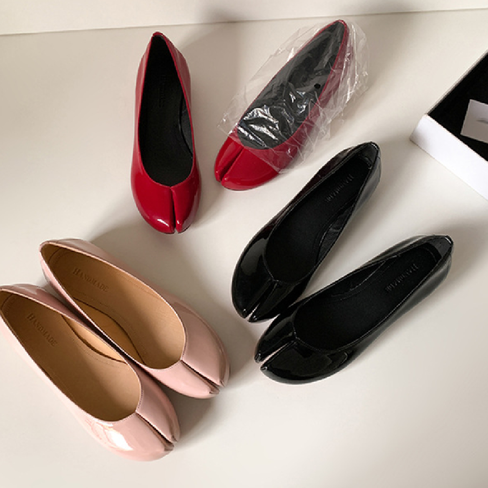 Fashion Personality Red Flat Split-toe Shoes Women foto 3