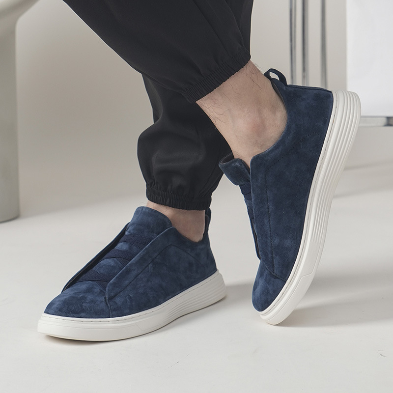 Men's Elastic No-Tie White Casual Sneakers foto 2