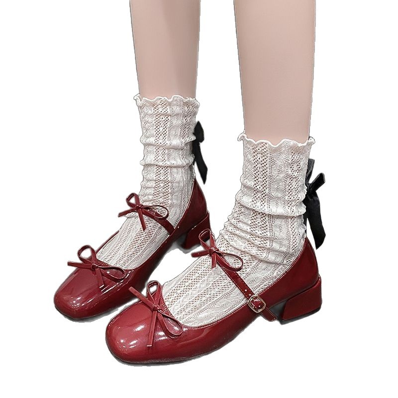 Elegant Square-toe Mary Jane Shoes With A Bow And A Single Strap foto 4