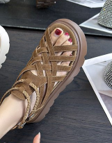 Womens Fashionable Western-style Woven High-heeled Sandals foto 4
