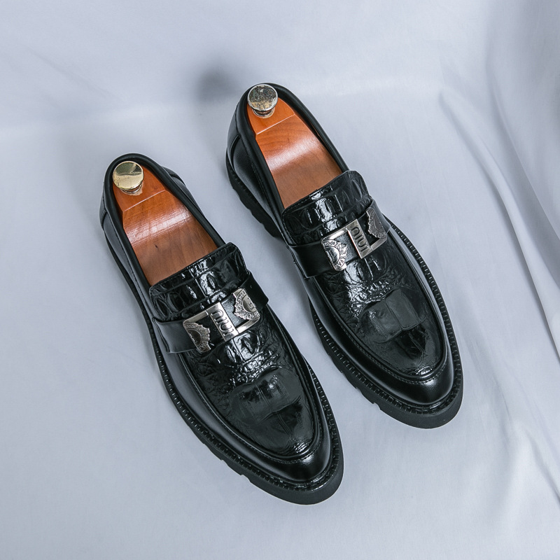 Thick Bottom Slip-on Business Casual Leather Shoes foto 2
