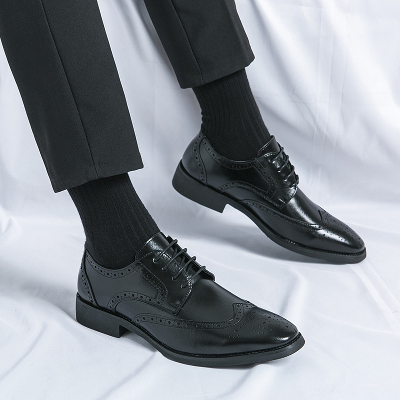 British Style Pointed Leather Shoes foto 2
