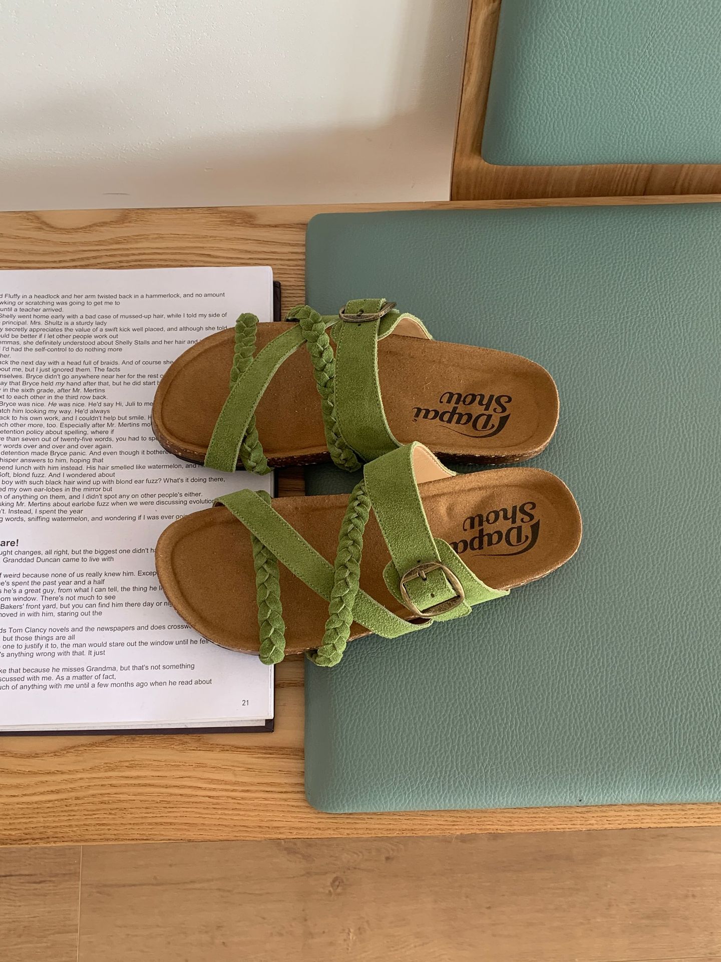 Retro Mori-style Open-toe Outdoor Soft-soled Woven Slippers foto 3