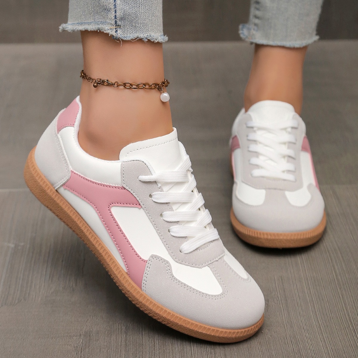European And American-style Retro Color-Block Sneakers foto 2