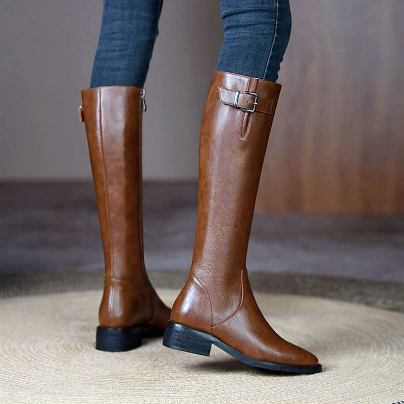 High-grade Below The Knee Slimming Chunky Heel Knight foto 2