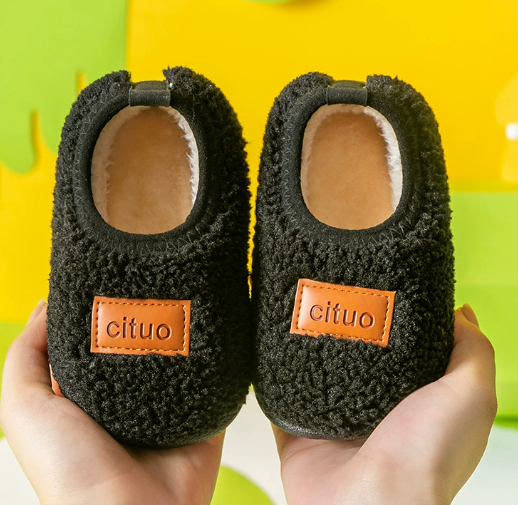 Children Cosy Plush-Lined Anti-Slip Winter House Booties foto 3