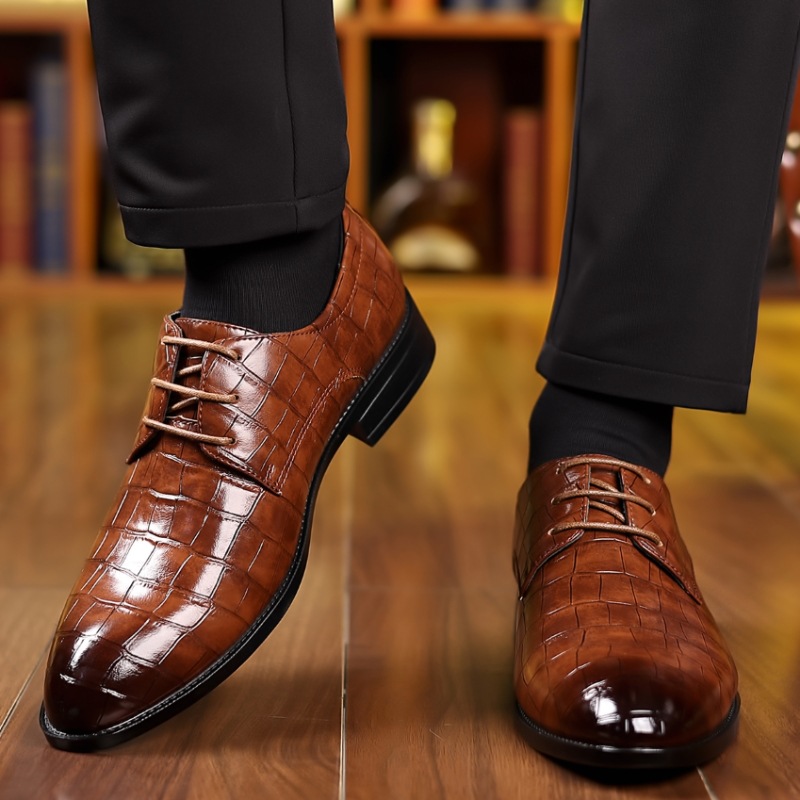 Men's Formal Casual Breathable Pointed Leather Shoes foto 2