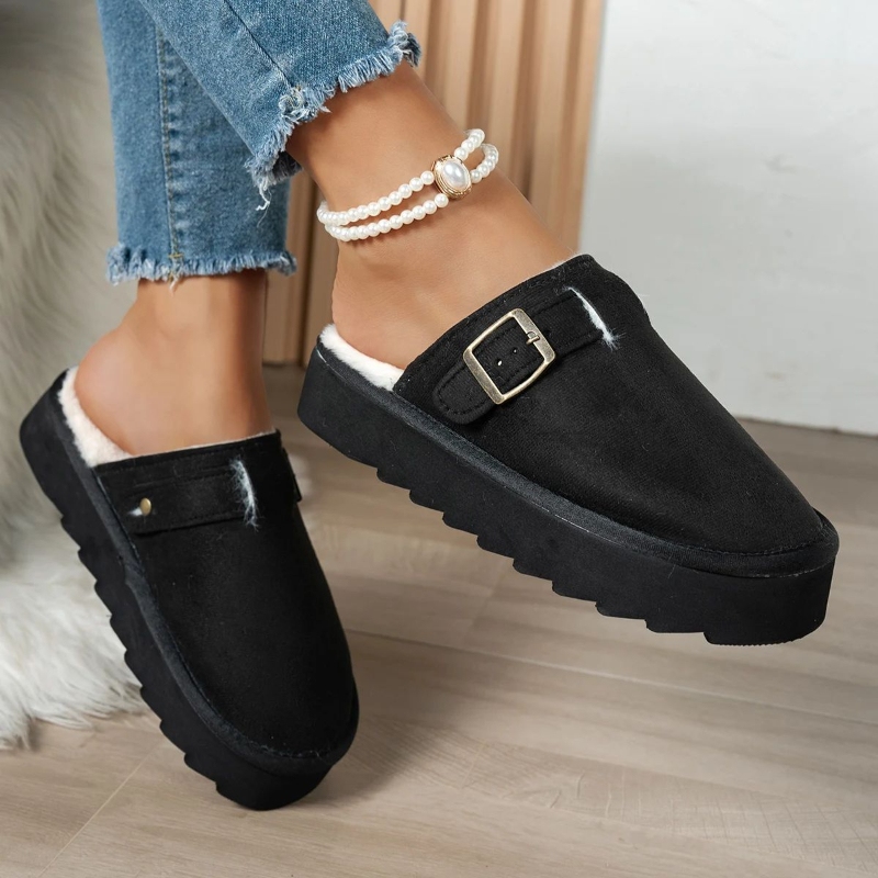 Women's Winter Plush Lined Slippers Warm Noise-reducing Fa foto 2