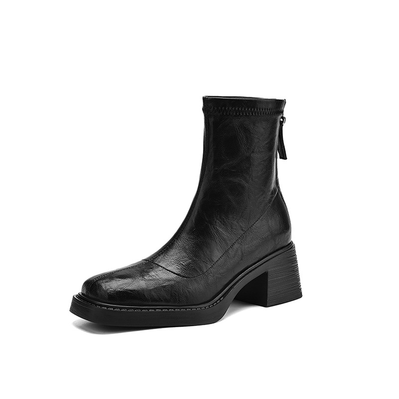 Slimming Versatile Chunky Mid-heel Square-toe Ankle Boots For Women foto 2
